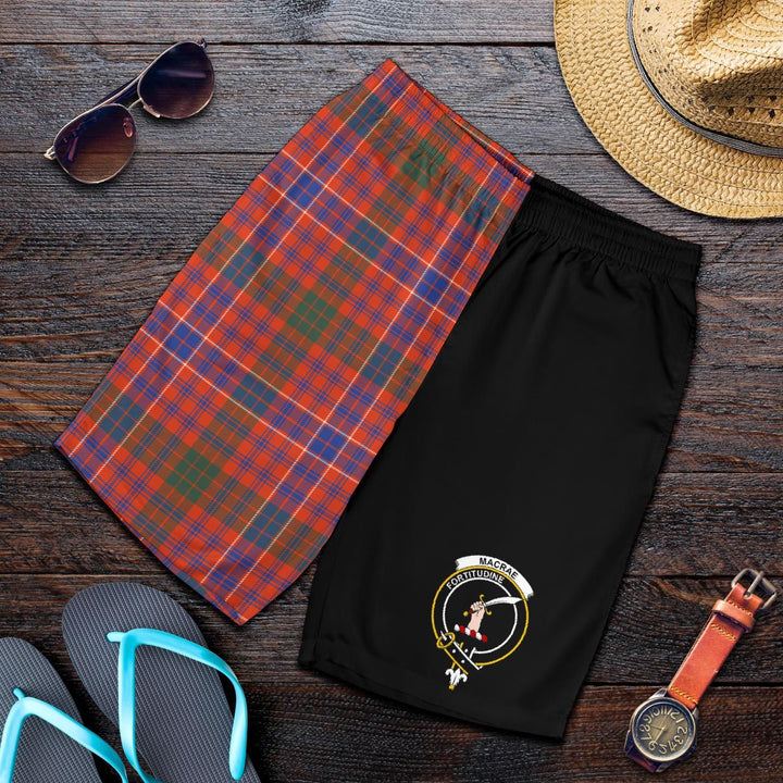 Scottish MacRae Clan Crest Tartan Half of Me Men's Shorts
