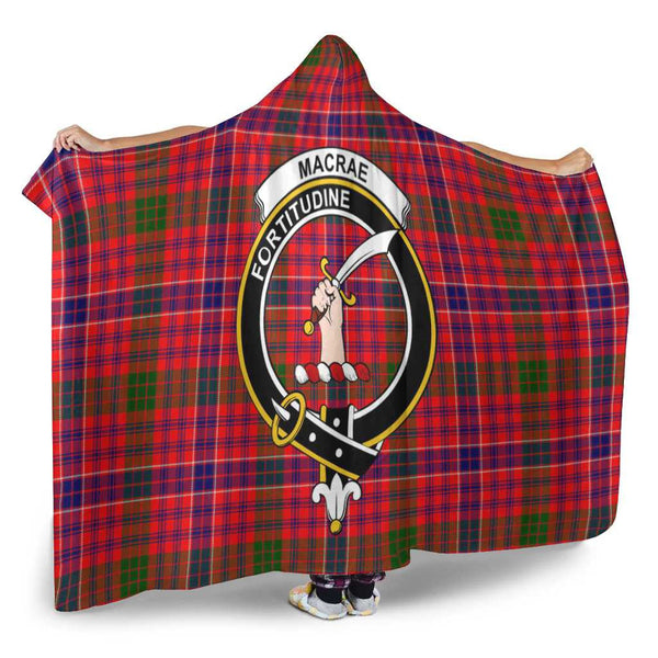 Scottish MacRae Clan Crest Tartan Hooded Blanket Tartan Plaid 2