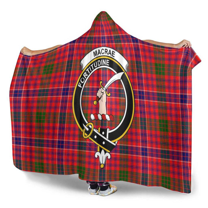 Scottish MacRae Clan Crest Tartan Hooded Blanket Tartan Plaid 3