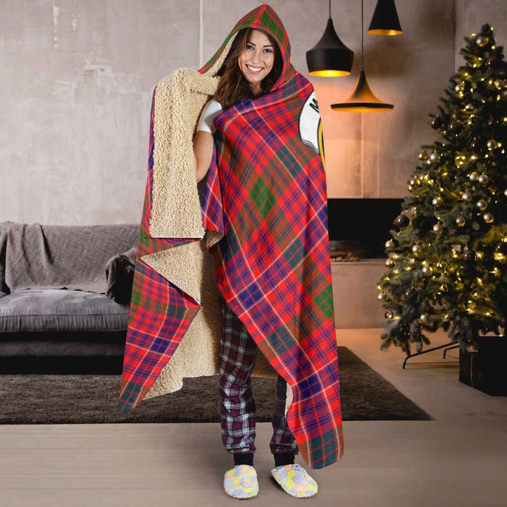 Scottish MacRae Clan Crest Tartan Hooded Blanket Tartan Plaid 6