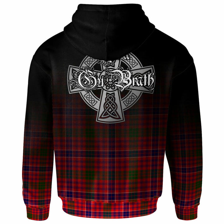 Scottish MacRae Clan Crest Tartan Hoodie - Alba Gu Brath Family Crest Celtic Inspired Back Side Tartan Plaid