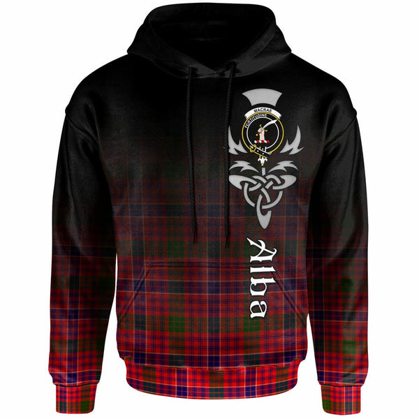 Scottish MacRae Clan Crest Tartan Hoodie - Alba Gu Brath Family Crest Celtic Inspired Front Side Tartan Plaid