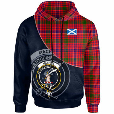 Scottish MacRae Clan Crest Tartan Hoodie - Bend Style Front Side Tartan Plaid