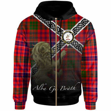 Scottish MacRae Clan Crest Tartan Hoodie - Scotland Lion Zip-up Tartan Plaid