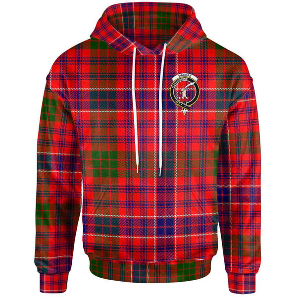 Scottish MacRae Clan Crest Tartan Hoodie Front Side Tartan Plaid
