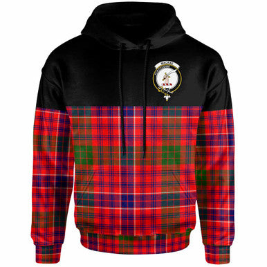 Scottish MacRae Clan Crest Tartan Hoodie - Horizontal Style Front Side Tartan Plaid