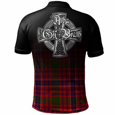 Scottish MacRae Clan Crest Tartan Polo Shirt - Alba Gu Brath Family Crest Celtic Inspired Back Side Tartan Plaid