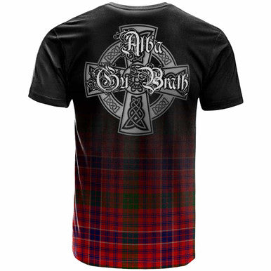Scottish MacRae Clan Crest Tartan T-Shirt - Alba Gu Brath Family Crest Celtic Inspired Back Side Tartan Plaid