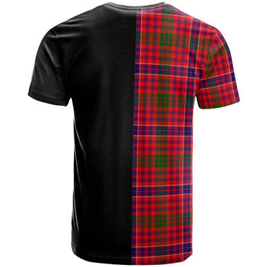 Scottish MacRae Clan Crest Tartan T-Shirt Half in Me Back Side Tartan Plaid