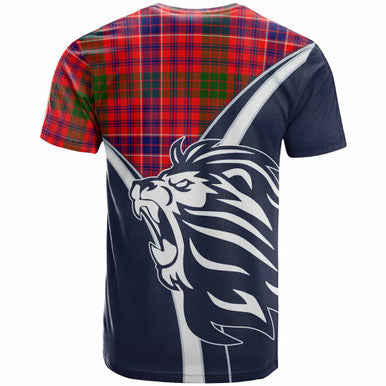Scottish MacRae Clan Crest Tartan T-Shirt - Bend Style Back Side Tartan Plaid
