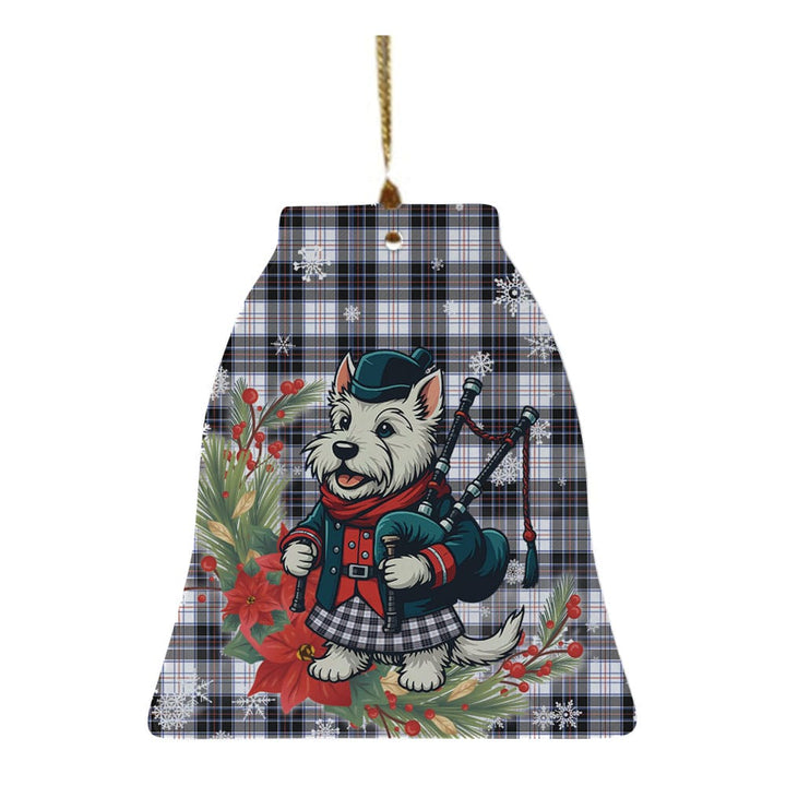 Scottish MacRae Dress Modern Clan Tartan Ceramic Ornament Cute Scottish Terrier Dog Bell Style Tartan Plaid