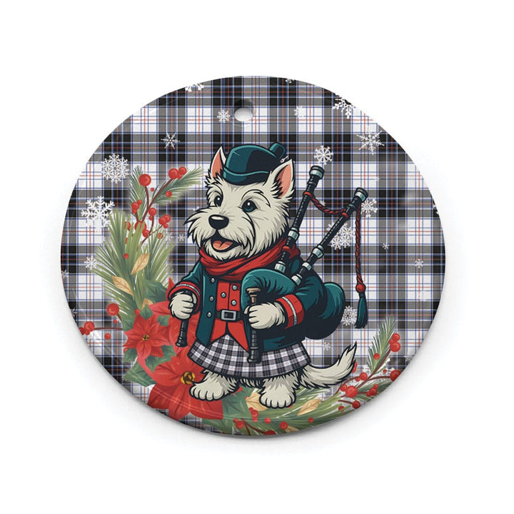 Scottish MacRae Dress Modern Clan Tartan Ceramic Ornament Cute Scottish Terrier Dog Circle Style Tartan Plaid