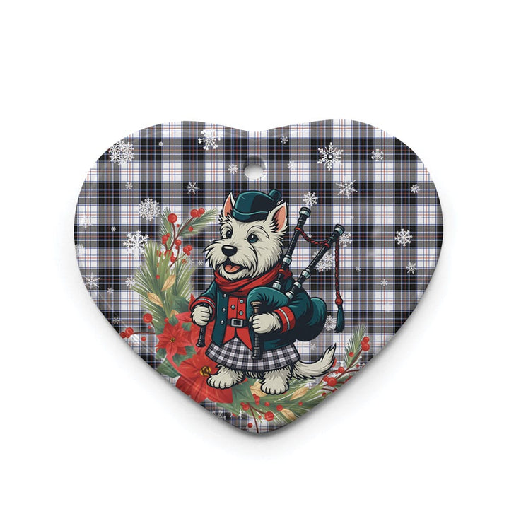Scottish MacRae Dress Modern Clan Tartan Ceramic Ornament Cute Scottish Terrier Dog Heart Style Tartan Plaid