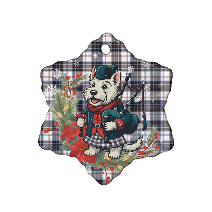 Scottish MacRae Dress Modern Clan Tartan Ceramic Ornament Cute Scottish Terrier Dog Snow Flake Style Tartan Plaid