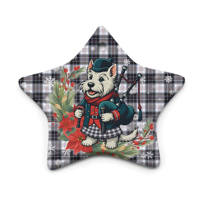 Scottish MacRae Dress Modern Clan Tartan Ceramic Ornament Cute Scottish Terrier Dog Star Style Tartan Plaid