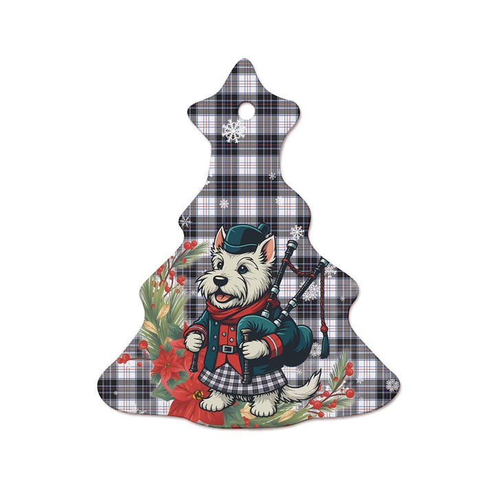 Scottish MacRae Dress Modern Clan Tartan Ceramic Ornament Cute Scottish Terrier Dog Tree Style Tartan Plaid