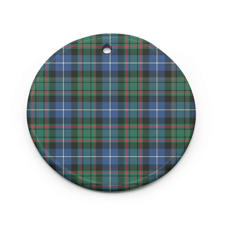Scottish MacRae Hunting Ancient Clan Tartan Ceramic Ornament Circle Shape Tartan Plaid