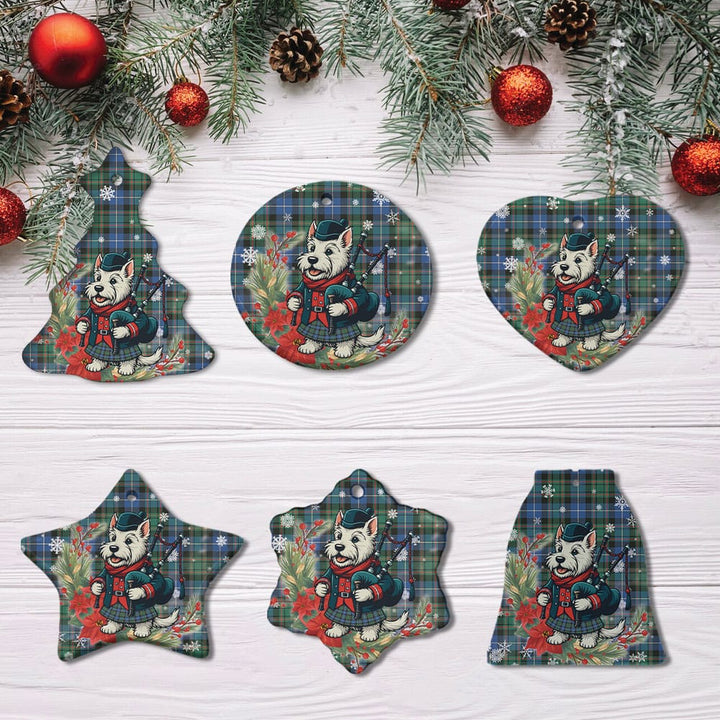 Scottish MacRae Hunting Ancient Clan Tartan Ceramic Ornament Cute Scottish Terrier Dog All Style Tartan Plaid