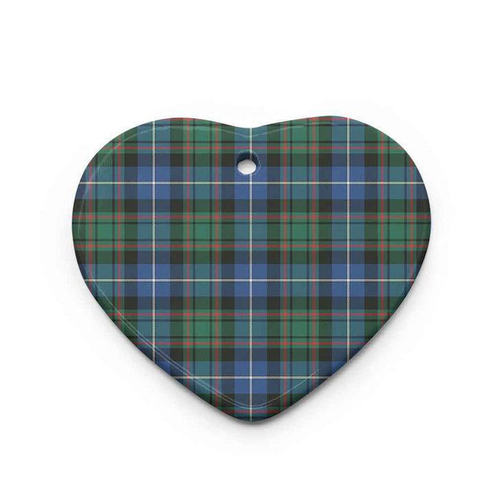 Scottish MacRae Hunting Ancient Clan Tartan Ceramic Ornament Heart Shape Tartan Plaid
