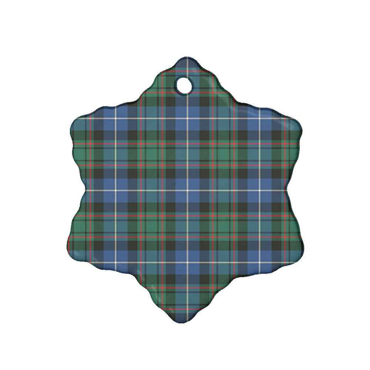Scottish MacRae Hunting Ancient Clan Tartan Ceramic Ornament Snow Flake Shape Tartan Plaid