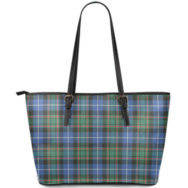 Scottish MacRae Hunting Ancient Clan Tartan Leather Tote Tartan Plaid