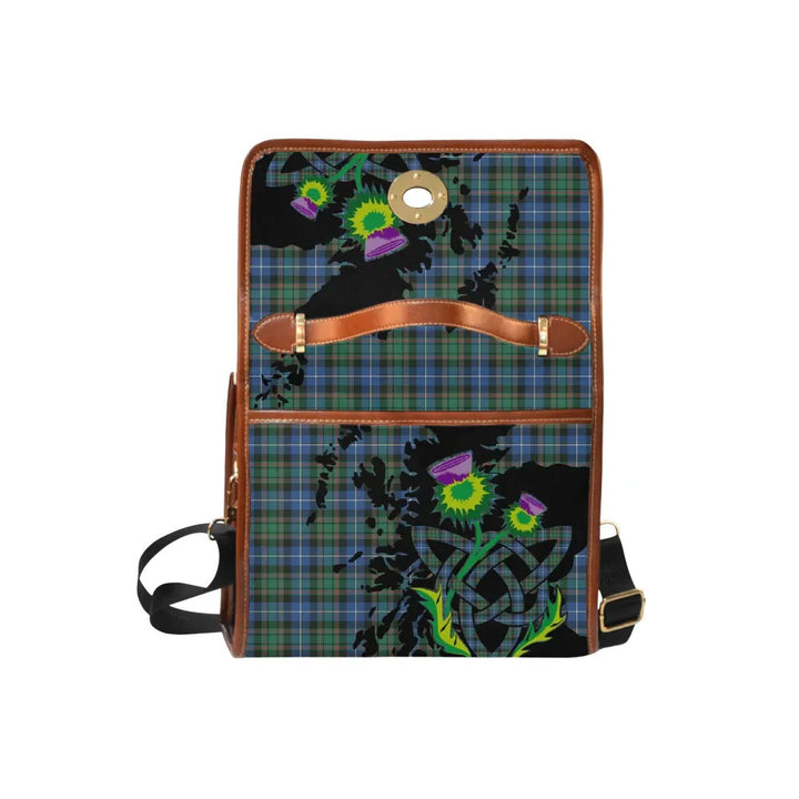 Scottish MacRae Hunting Ancient Clan Tartan Waterproof Canvas Bag With Thistle Tartan Plaid 6