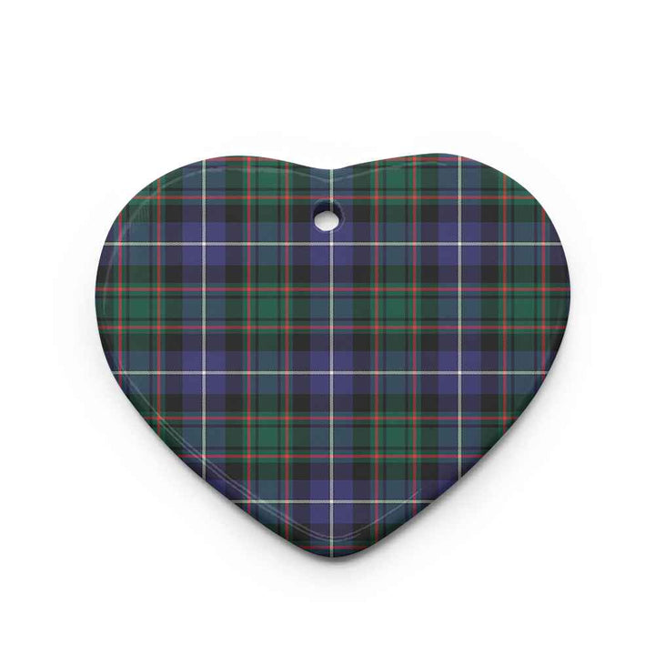 Scottish MacRae Hunting Modern Clan Tartan Ceramic Ornament Heart Shape Tartan Plaid
