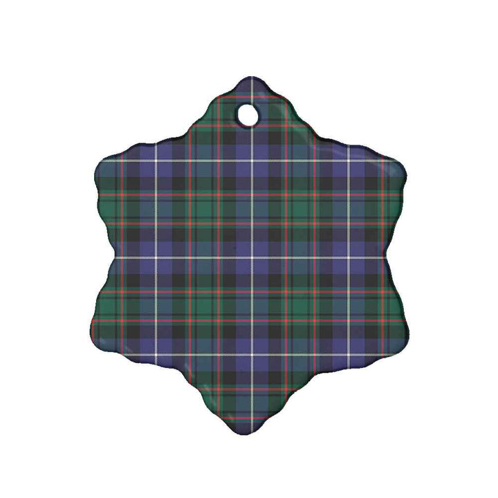 Scottish MacRae Hunting Modern Clan Tartan Ceramic Ornament Snow Flake Shape Tartan Plaid