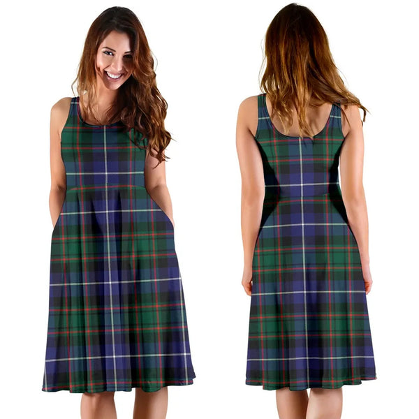 Scottish MacRae Hunting Modern Clan Tartan Women Midi Dress