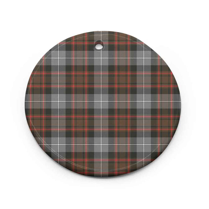 Scottish MacRae Hunting Weathered Clan Tartan Ceramic Ornament Circle Shape Tartan Plaid