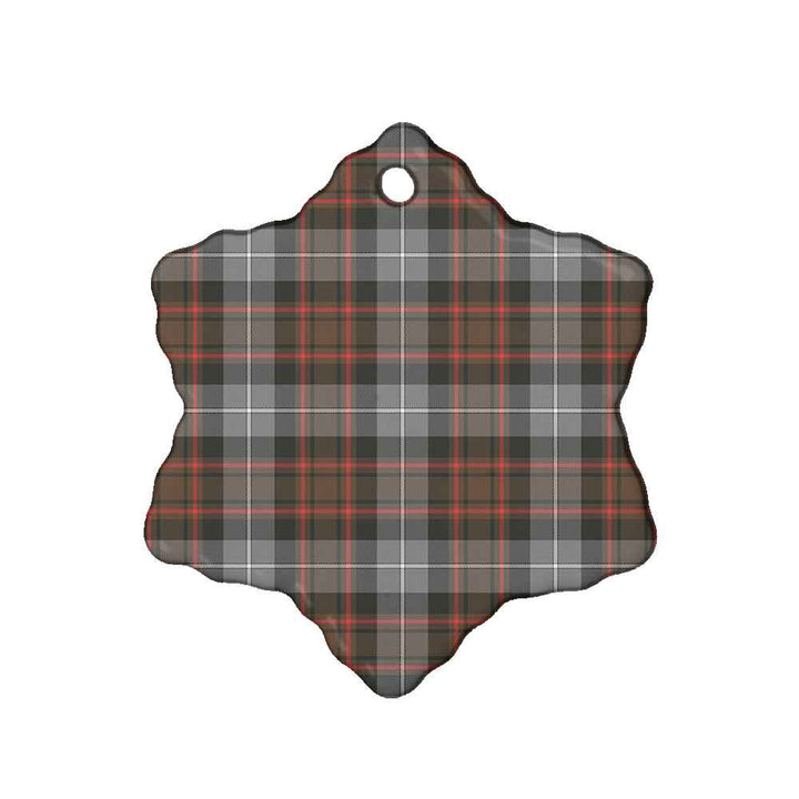 Scottish MacRae Hunting Weathered Clan Tartan Ceramic Ornament Snow Flake Shape Tartan Plaid