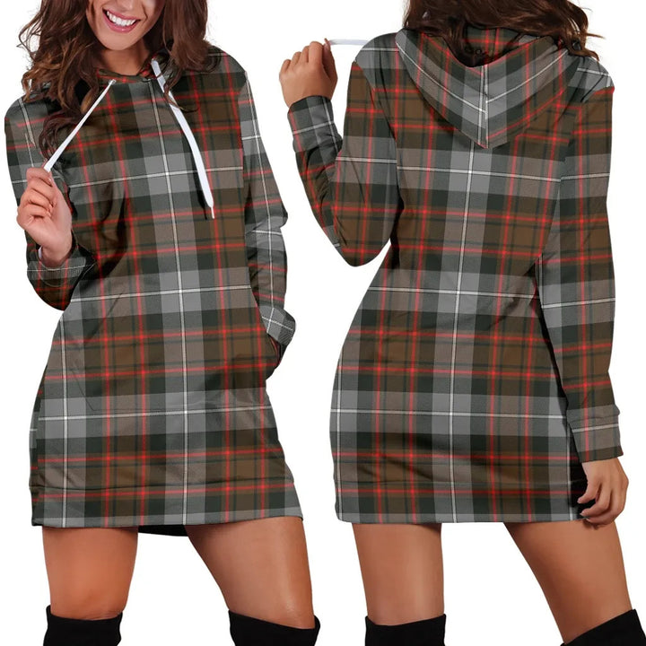 Scottish MacRae Hunting Weathered Clan Tartan Hoodie Dress