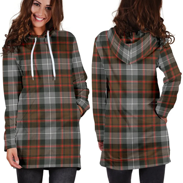 Scottish MacRae Hunting Weathered Clan Tartan Hoodie Dress