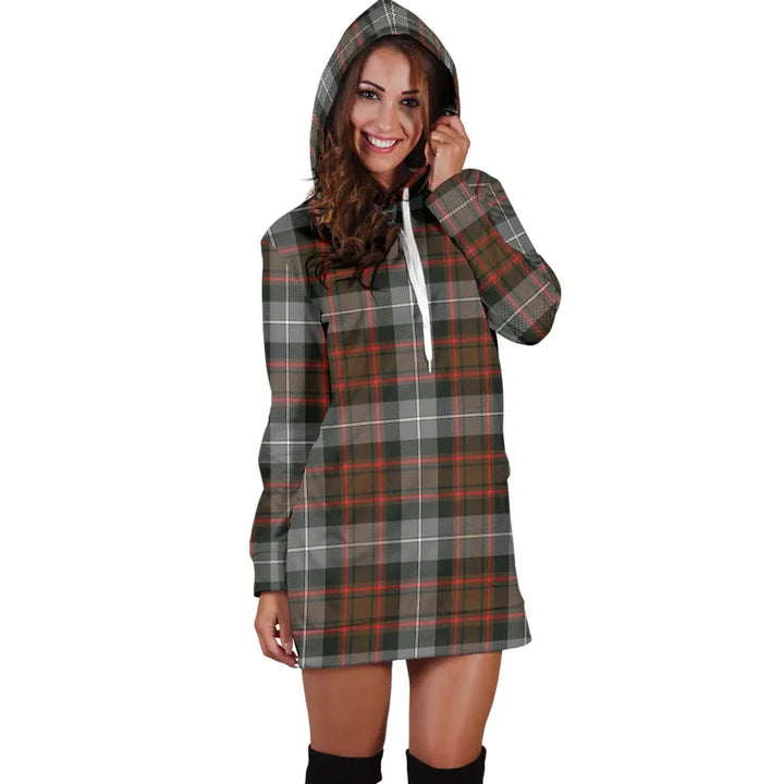 Scottish MacRae Hunting Weathered Clan Tartan Hoodie Dress