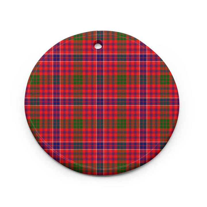 Scottish MacRae Modern Clan Tartan Ceramic Ornament Circle Shape Tartan Plaid