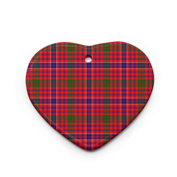 Scottish MacRae Modern Clan Tartan Ceramic Ornament Heart Shape Tartan Plaid