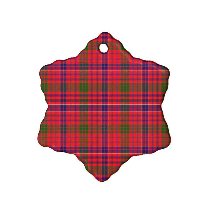 Scottish MacRae Modern Clan Tartan Ceramic Ornament Snow Flake Shape Tartan Plaid