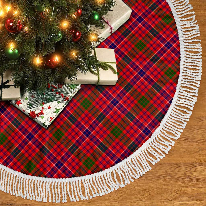 Scottish MacRae Modern Clan Tartan Christmas Tree Skirt Tassels 2 Tartan Plaid