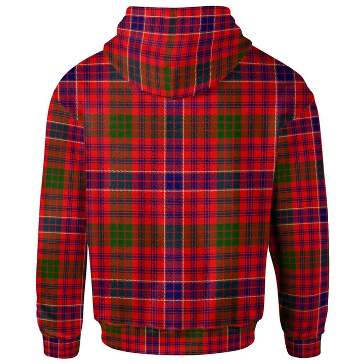 Scottish MacRae Modern Clan Tartan Hoodie Back Side Tartan Plaid