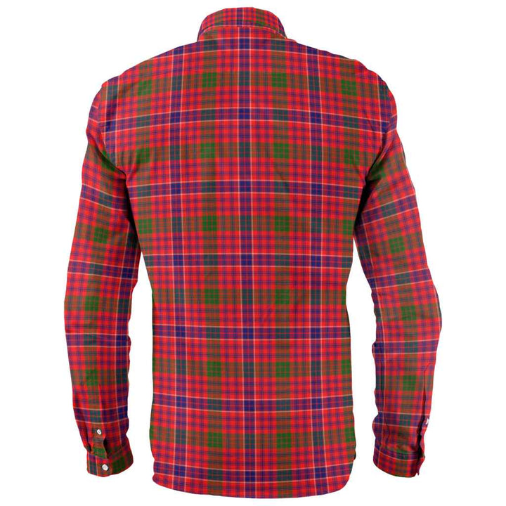Scottish MacRae Modern Clan Tartan Long Sleeve Shirt Back Side Tartan Plaid