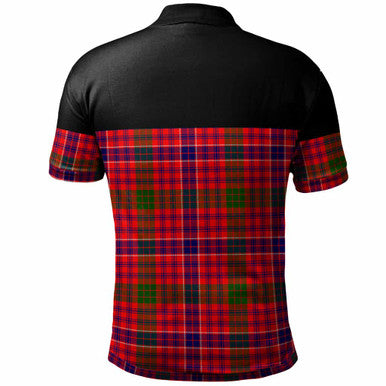 Scottish MacRae Modern Clan Tartan Polo Shirt - Horizontal Style Back Side Tartan Plaid