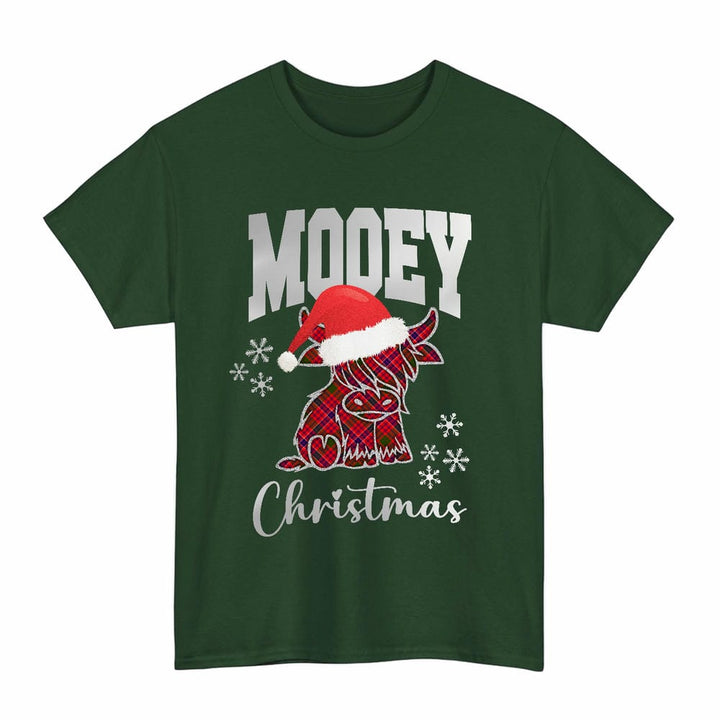 Scottish MacRae Modern Clan Tartan T-Shirt - Mooey Christmas Tartan Plaid Forest Green Color