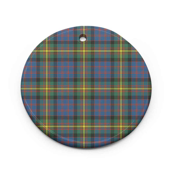 Scottish MacSporran Ancient Clan Tartan Ceramic Ornament Circle Shape Tartan Plaid