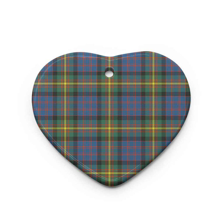 Scottish MacSporran Ancient Clan Tartan Ceramic Ornament Heart Shape Tartan Plaid