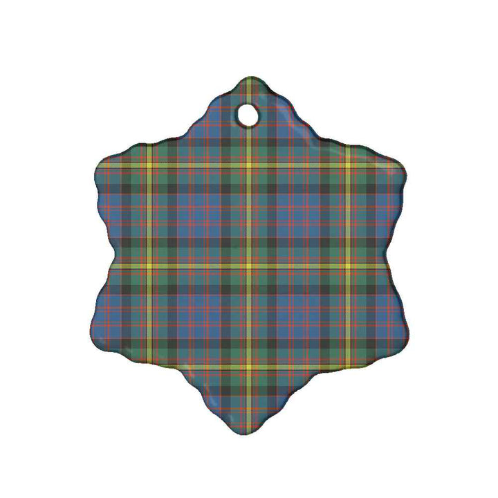 Scottish MacSporran Ancient Clan Tartan Ceramic Ornament Snow Flake Shape Tartan Plaid