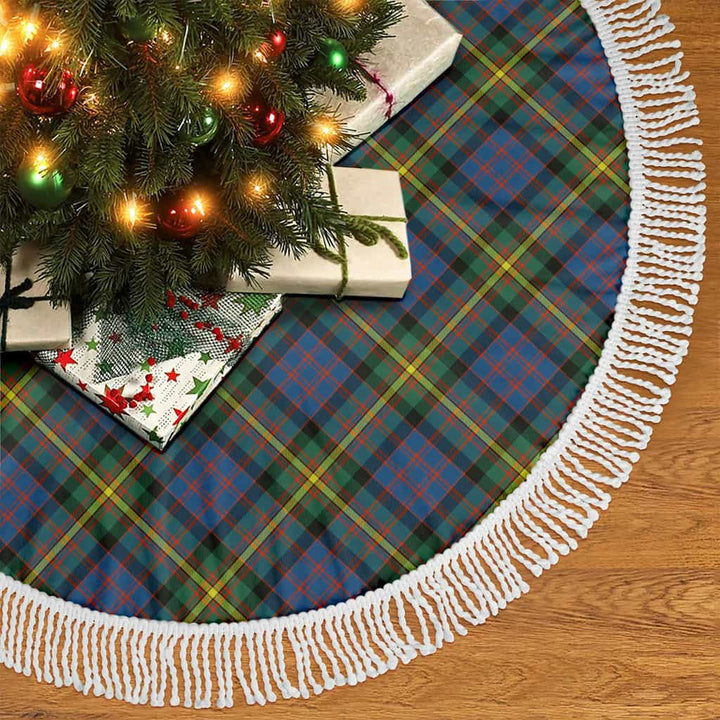 Scottish MacSporran Ancient Clan Tartan Christmas Tree Skirt Tassels 2 Tartan Plaid