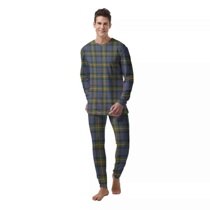 Scottish MacSporran Ancient Clan Tartan Pajama Set  Men Front Side Tartan Plaid