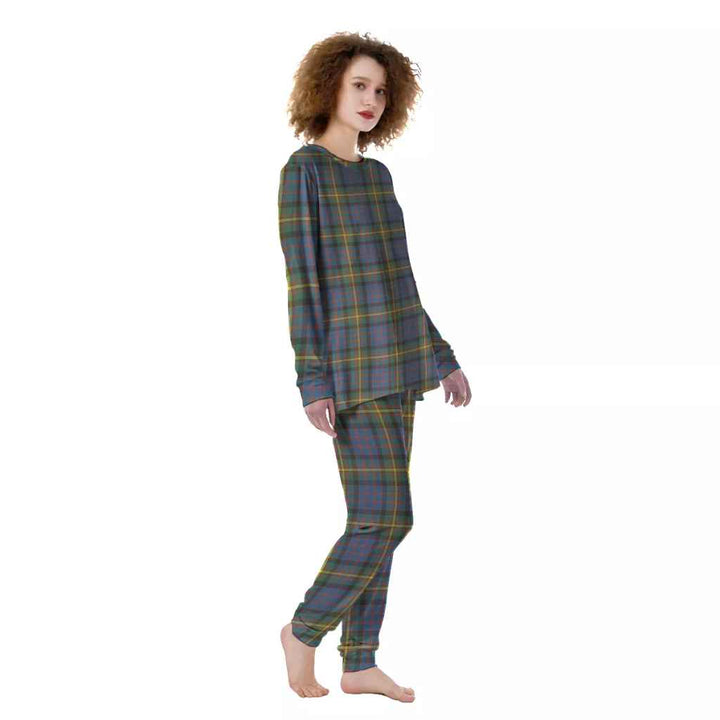 Scottish MacSporran Ancient Clan Tartan Pajama Set Women Front Side Tartan Plaid