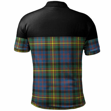 Scottish MacSporran Ancient Clan Tartan Polo Shirt - Horizontal Style Back Side Tartan Plaid