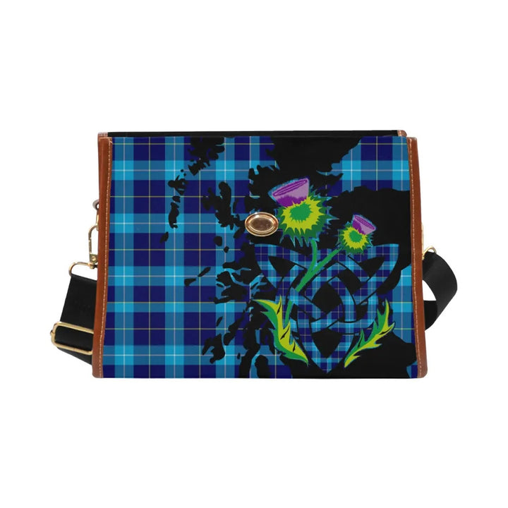 Scottish MacSporran Ancient Clan Tartan Waterproof Canvas Bag With Thistle Tartan Plaid 1